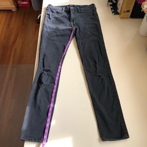 hollister distressed high rise jean legging advanced stretch